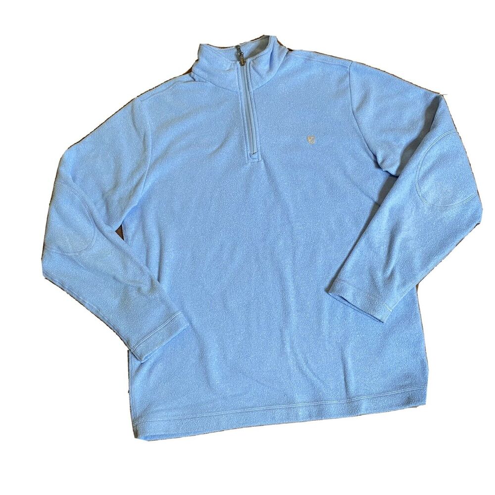 DANIEL CREMIEUX LIGHT BLUE POLARTEC FLEECE 1/4 ZIP, Sz Med